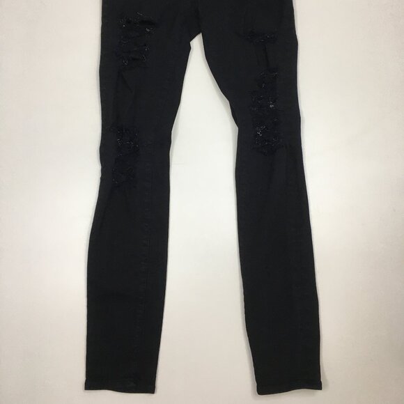 FRAME Le Skinny De Jeanne Distressed 5 Pocket Logo Hardware Jeans - Picture 8 of 10